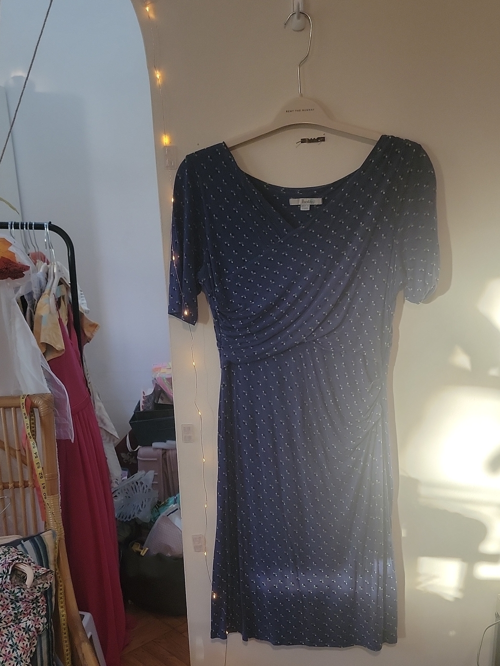 Boden Classic Navy Midi Wrap-Style Dress